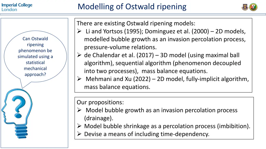 modelling of ostwald ripening