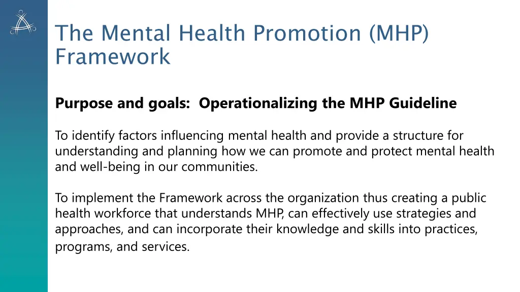 the mental health promotion mhp framework