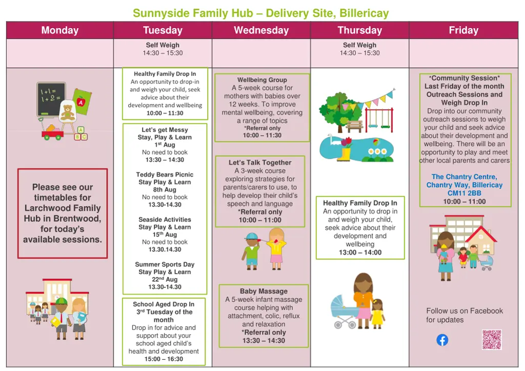 sunnyside family hub delivery site billericay