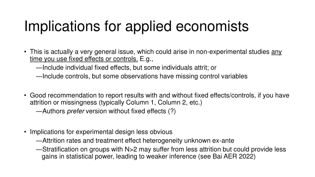 implications for applied economists