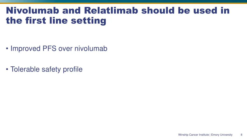 nivolumab and relatlimab should be used