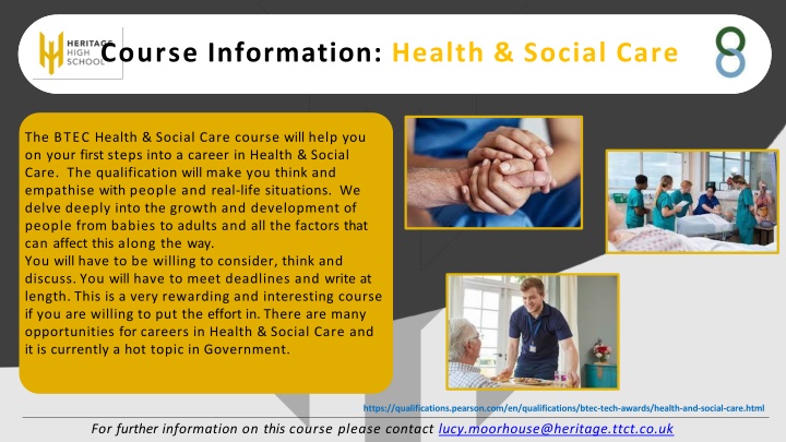 course information health social care