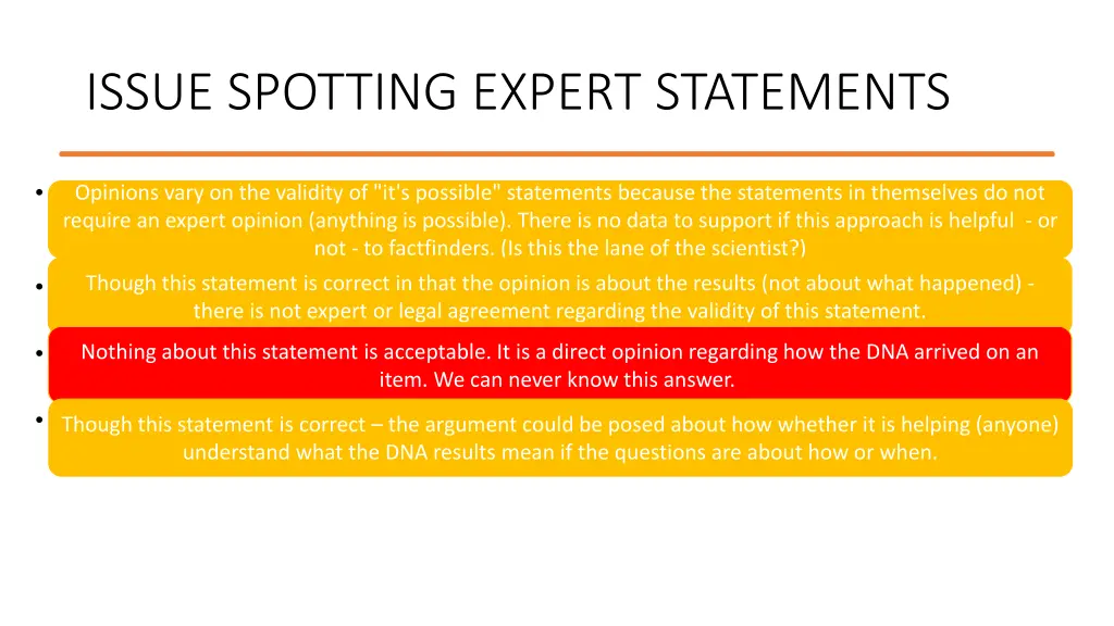 issue spotting expert statements 1