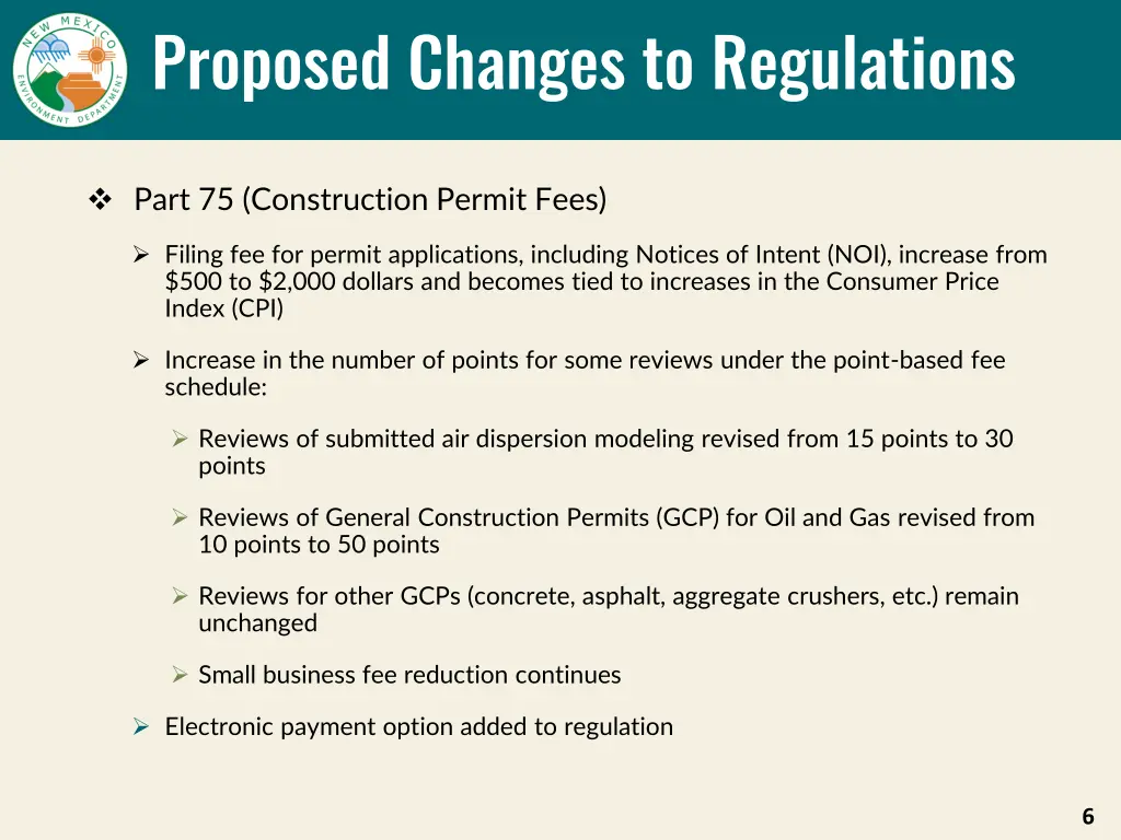 proposed changes to regulations