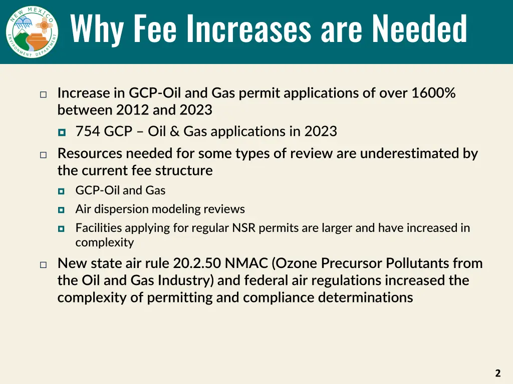 why fee increases are needed