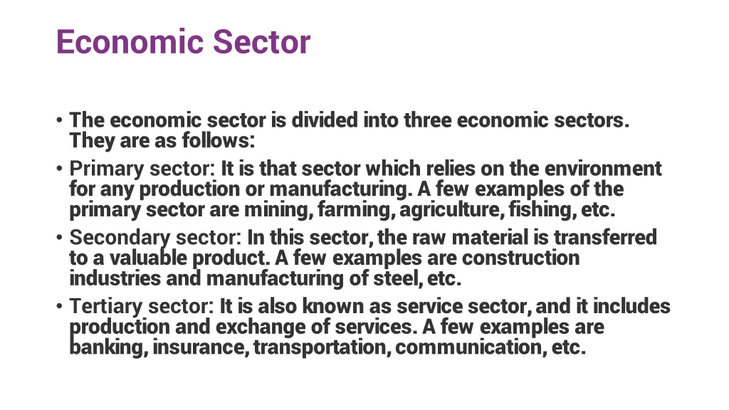 economic sector