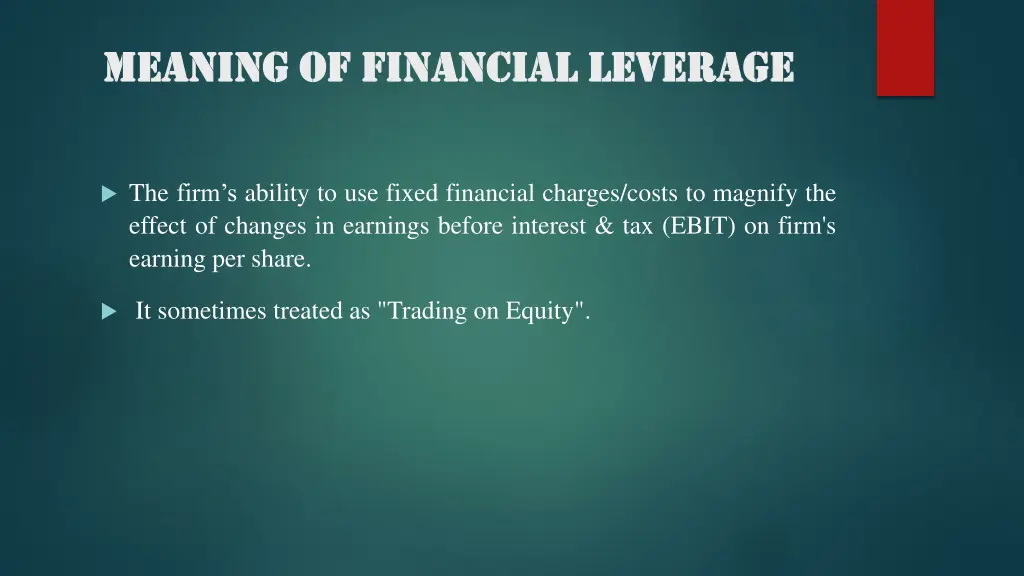 meaning of financial leverage meaning