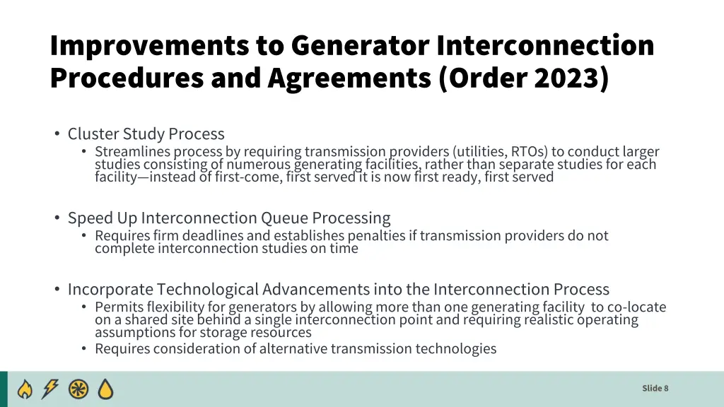 improvements to generator interconnection 1