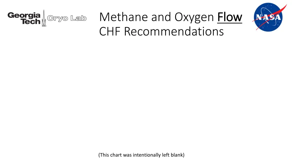 methane and oxygen flow chf recommendations