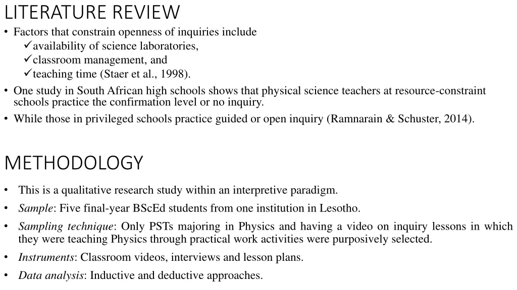 literature review factors that constrain openness