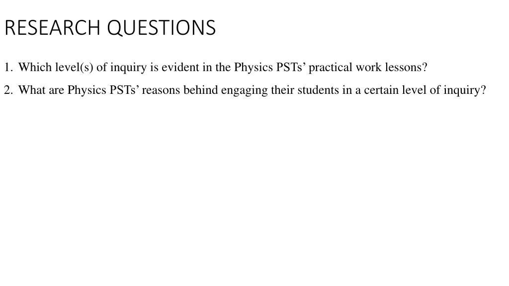 research questions