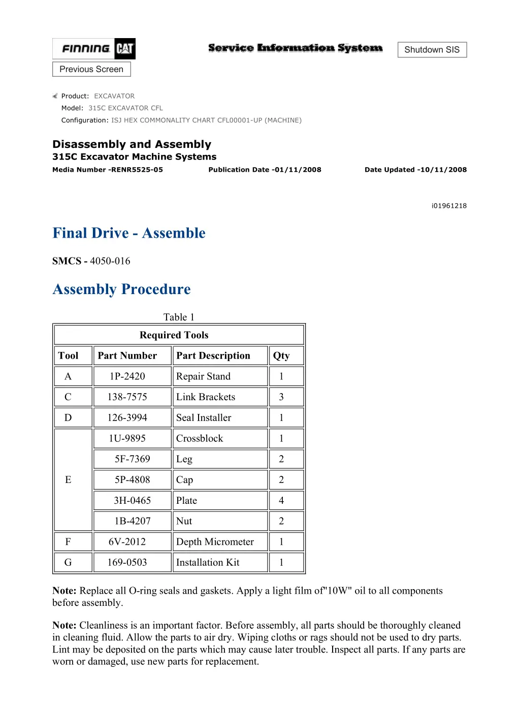 isj hex commonality chart cfl00001 up machine 10