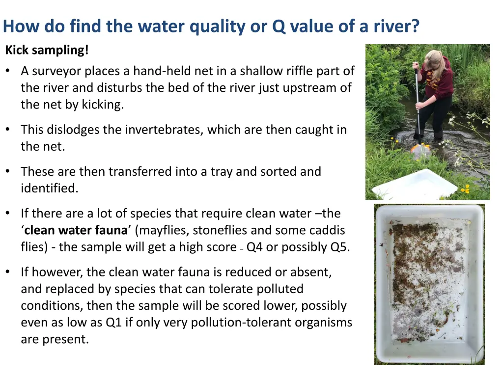 how do find the water quality or q value