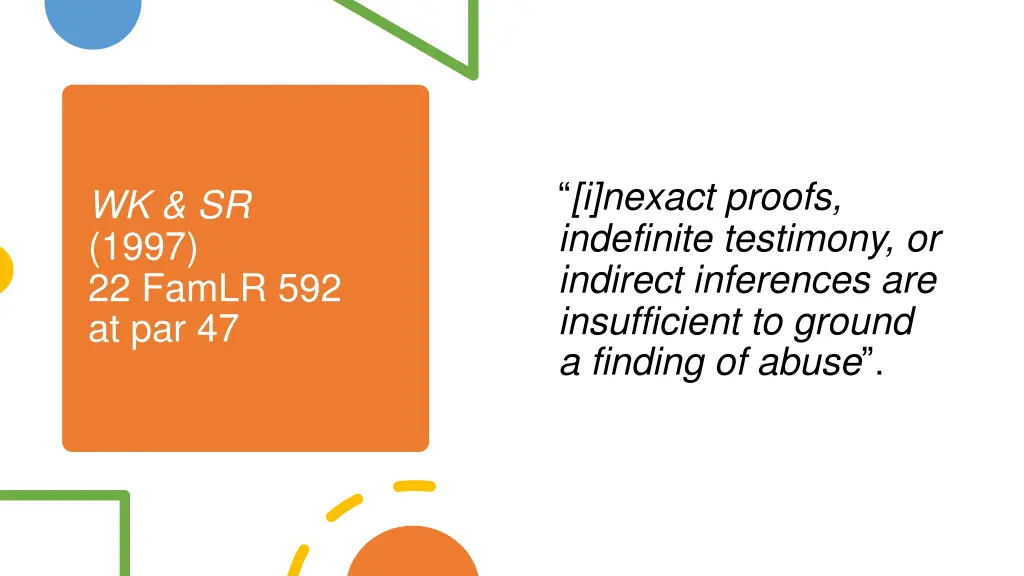 i nexact proofs indefinite testimony or indirect