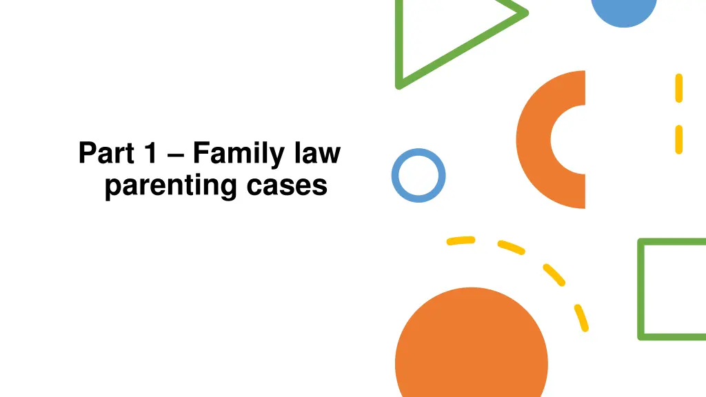 part 1 family law parenting cases