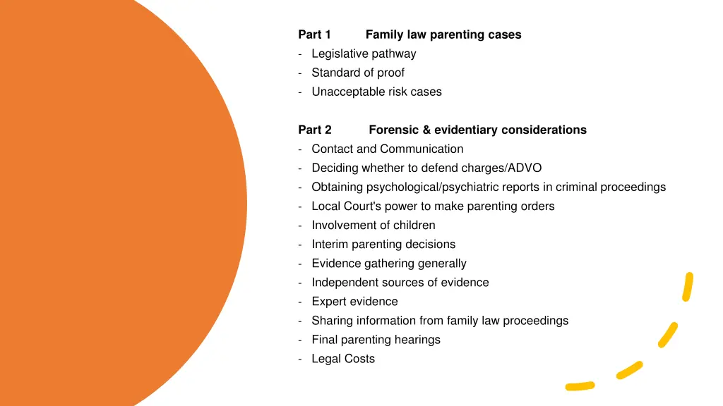 part 1 legislative pathway standard of proof