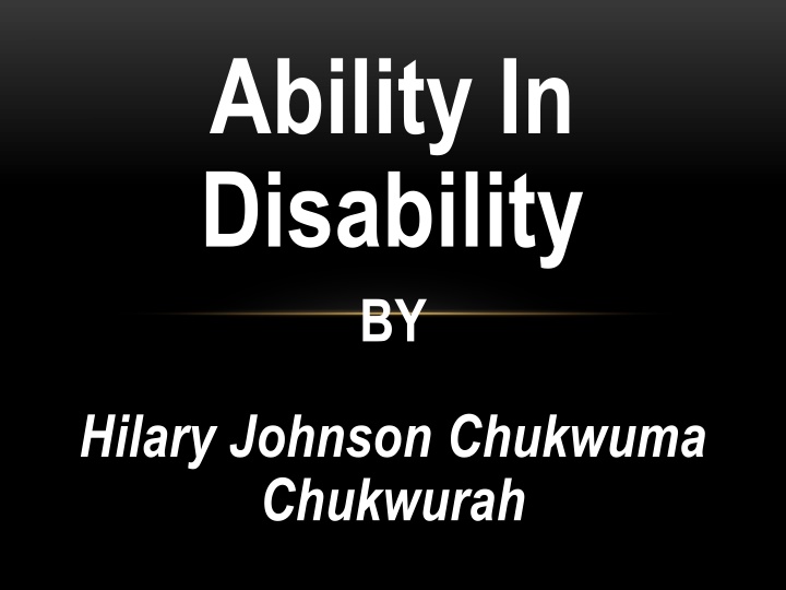 ability in disability by
