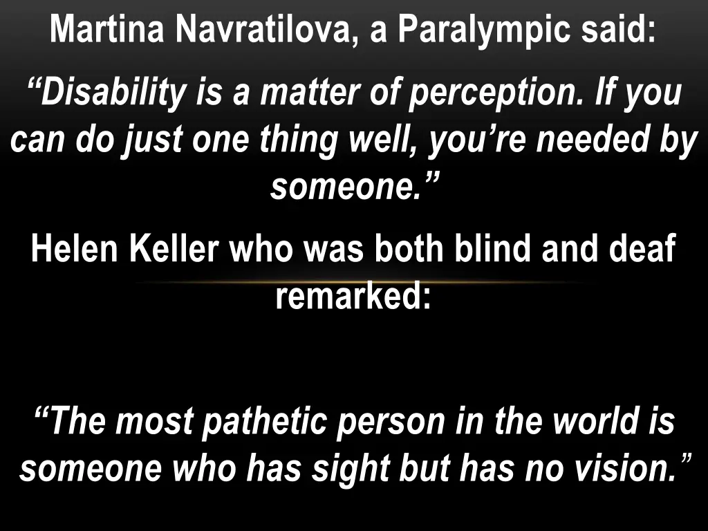 martina navratilova a paralympic said disability