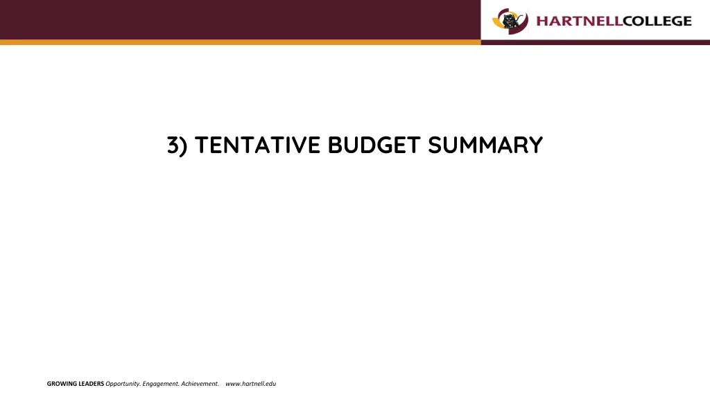 3 tentative budget summary