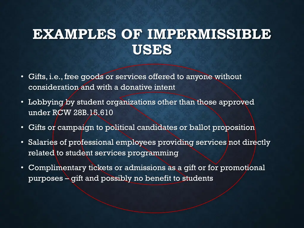 examples of impermissible uses 1