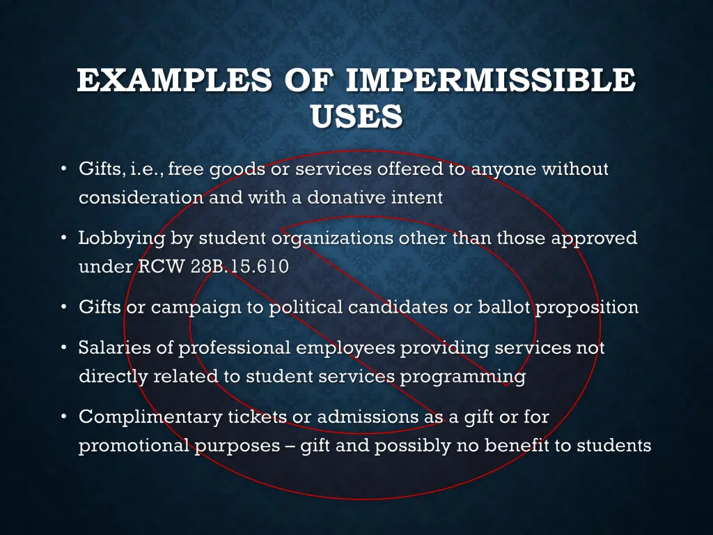 examples of impermissible uses