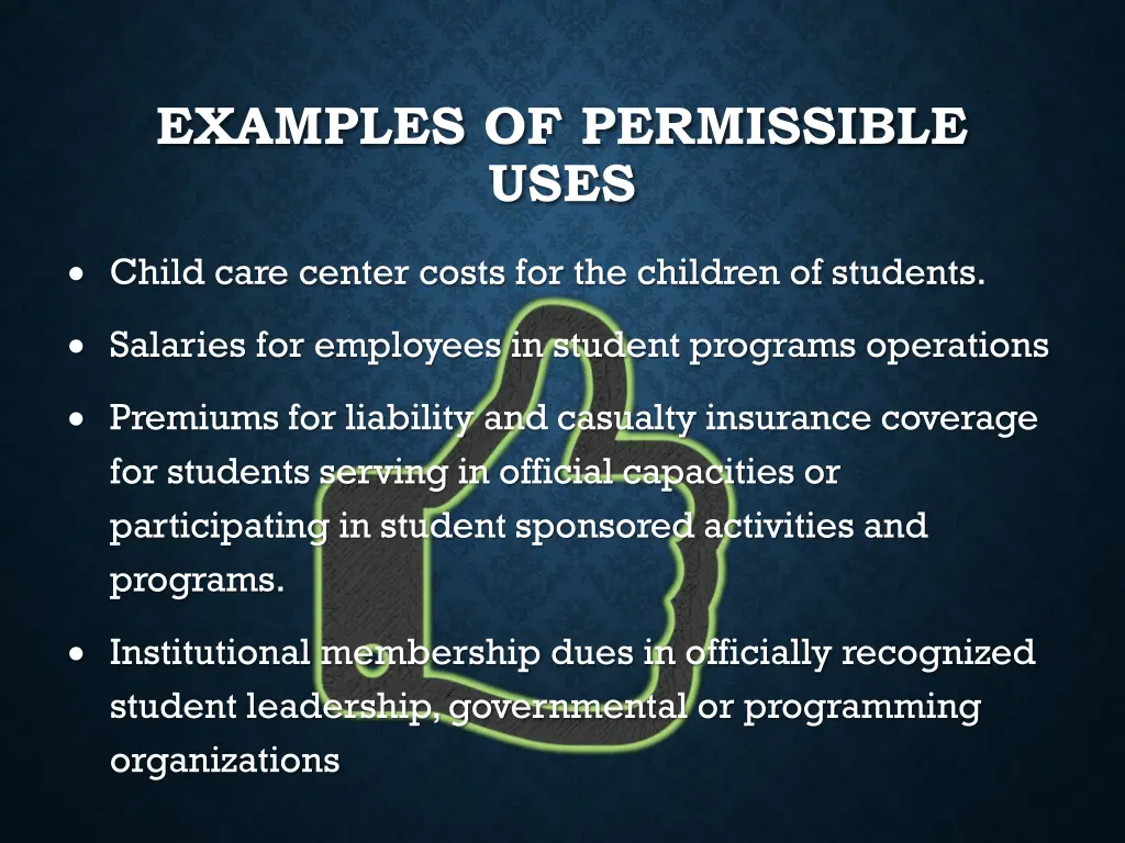 examples of permissible uses