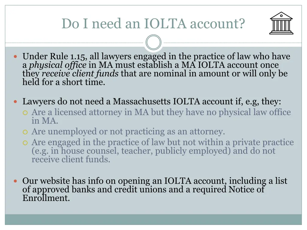 do i need an iolta account