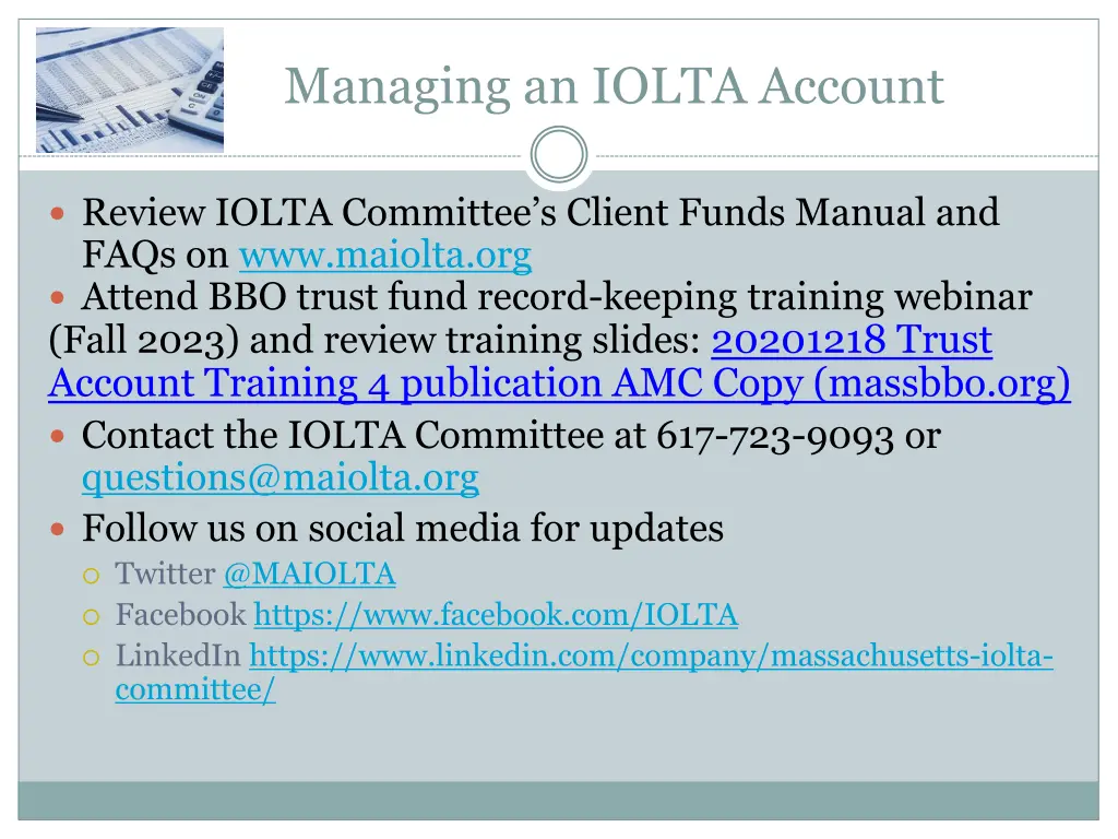 managing an iolta account