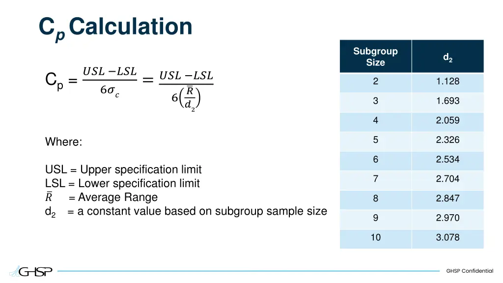 c p calculation