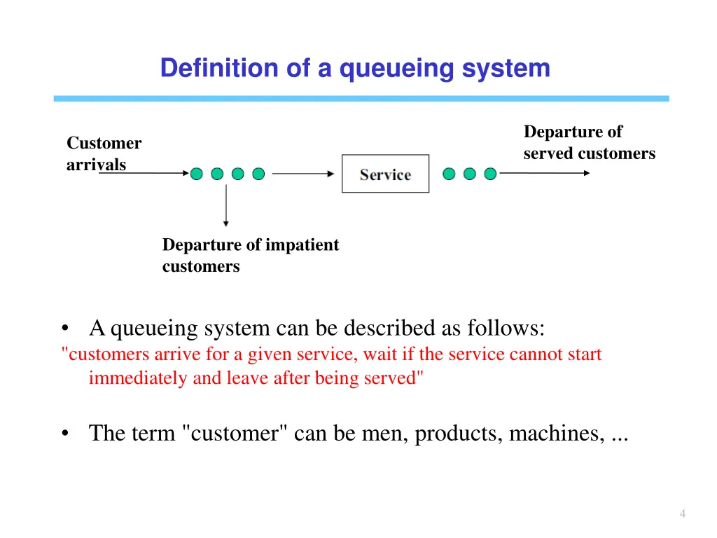 definition of a queueing system