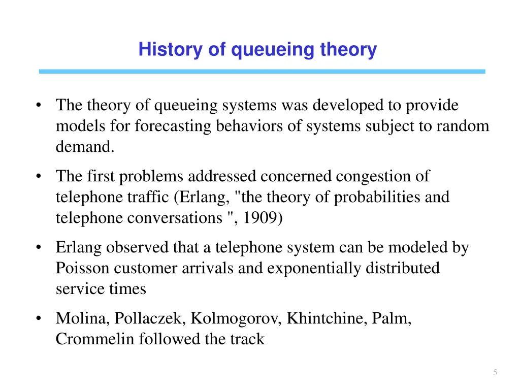 history of queueing theory