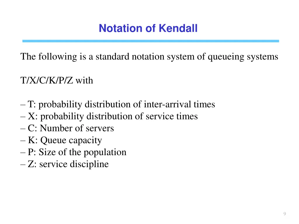 notation of kendall