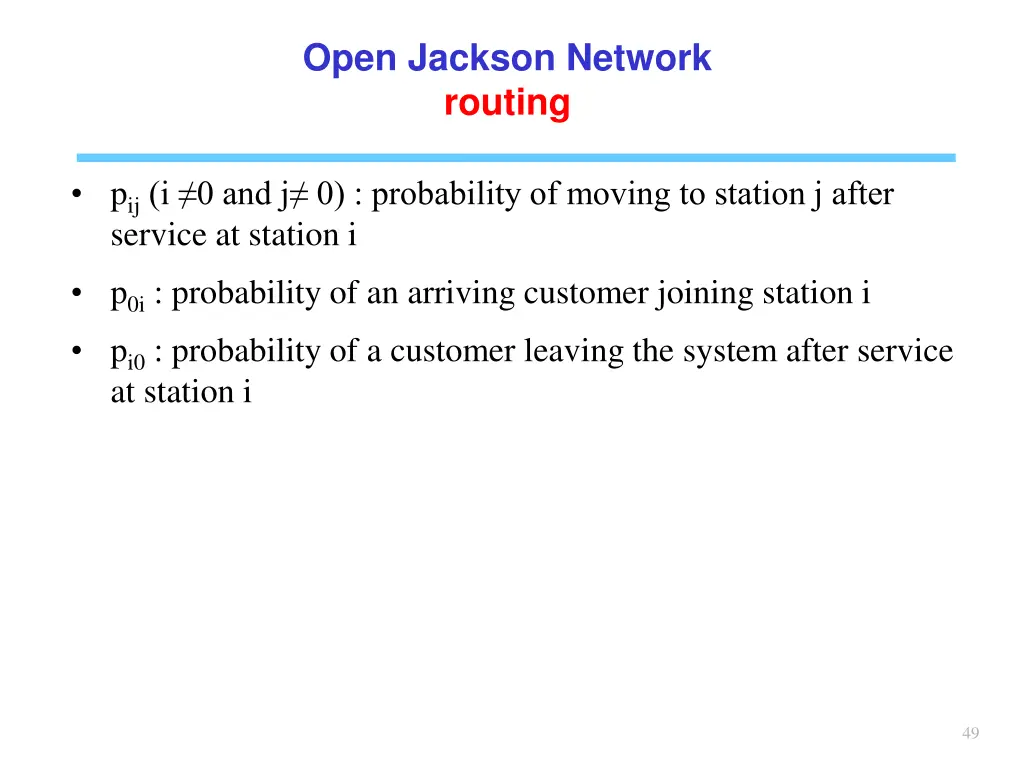 open jackson network routing