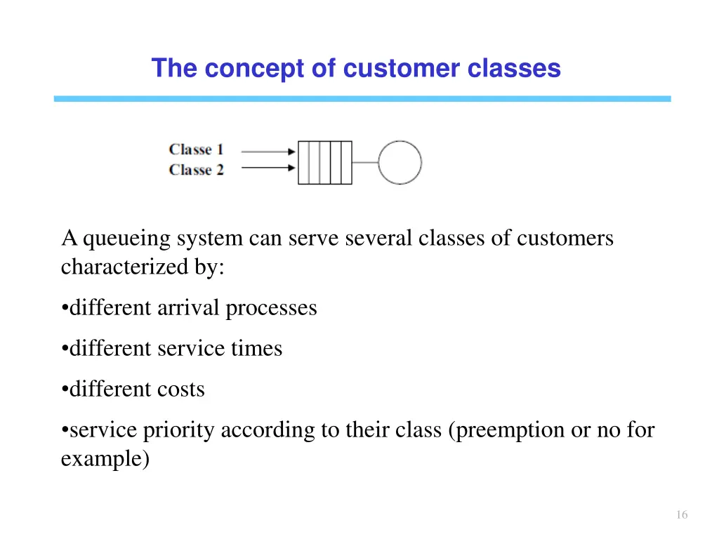 the concept of customer classes