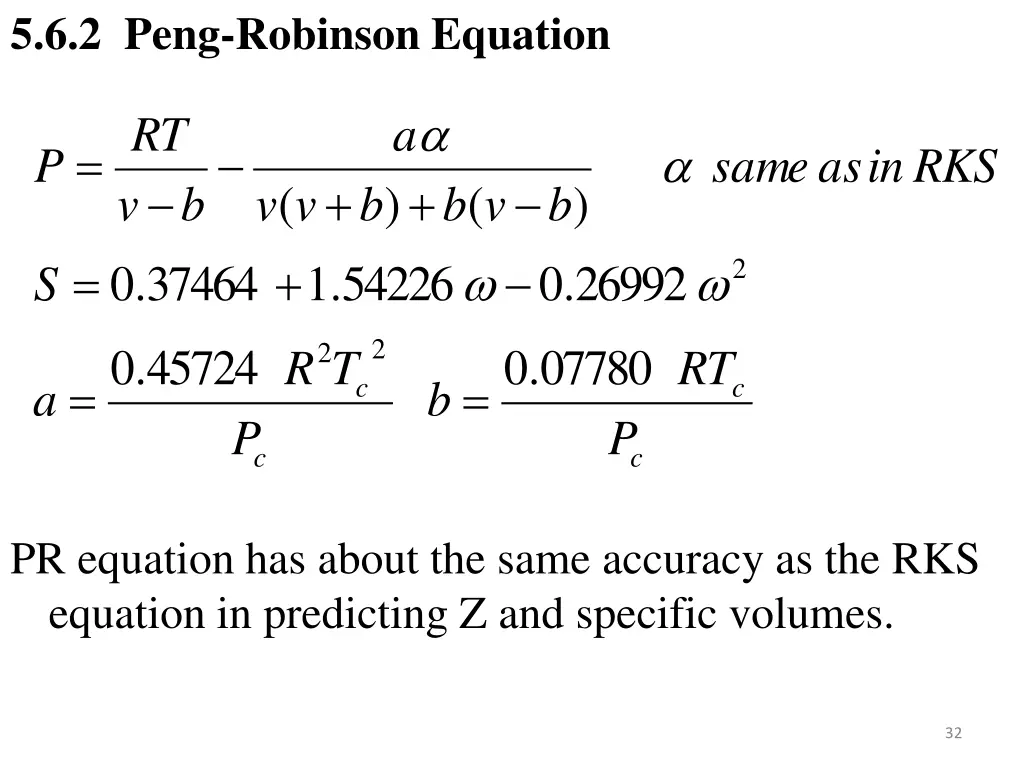 5 6 2 peng robinson equation