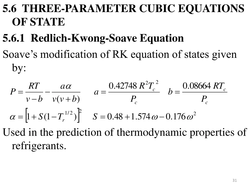 5 6 three parameter cubic equations of state