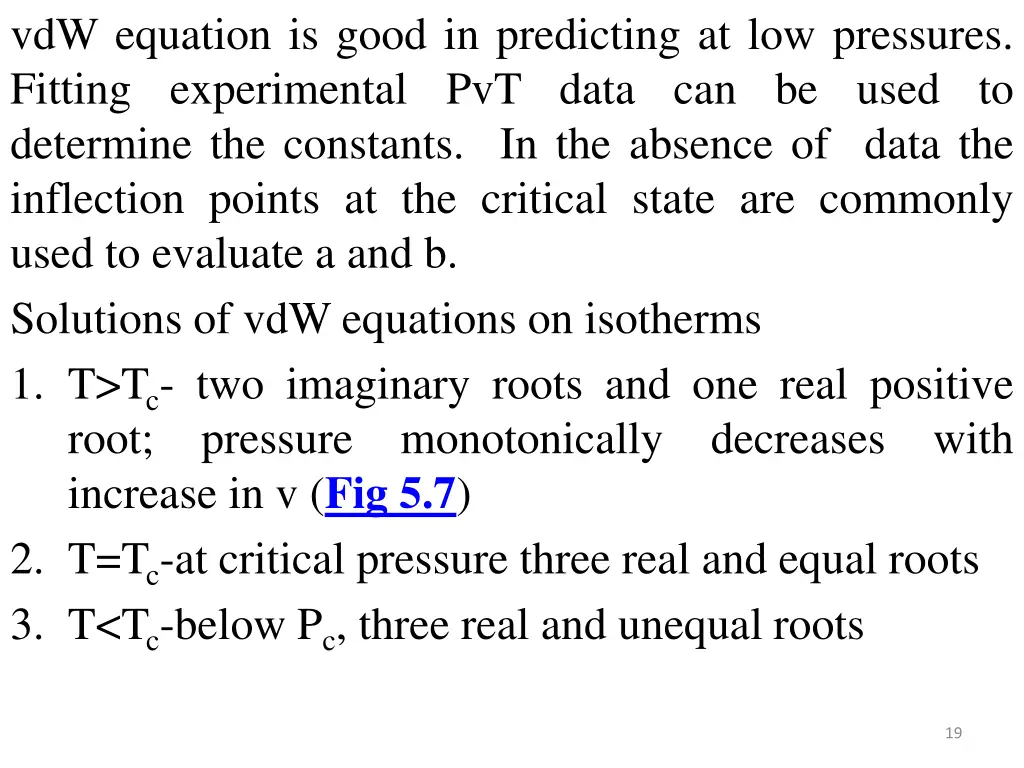 vdw equation is good in predicting