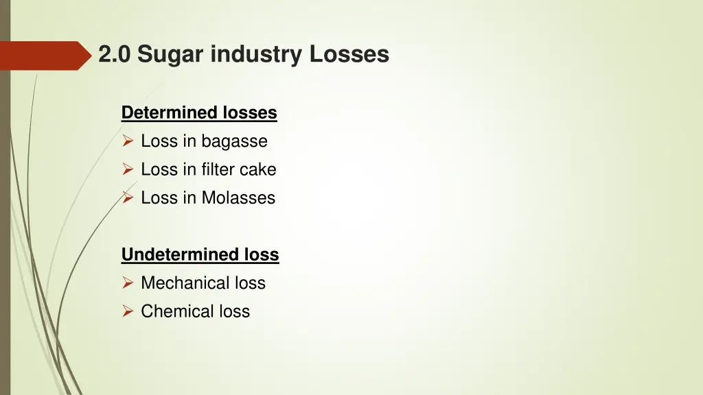 2 0 sugar industry losses