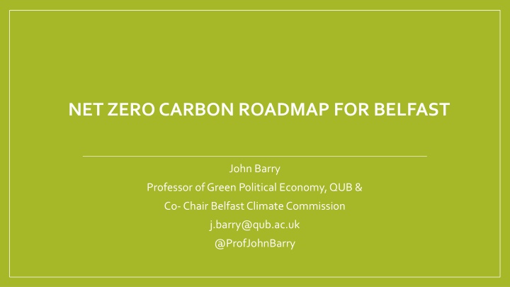 net zero carbon roadmap for belfast