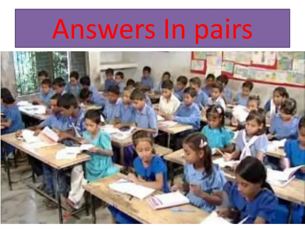 answers in pairs