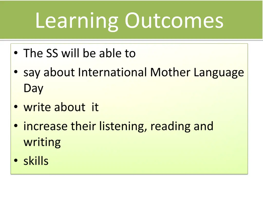 learning outcomes