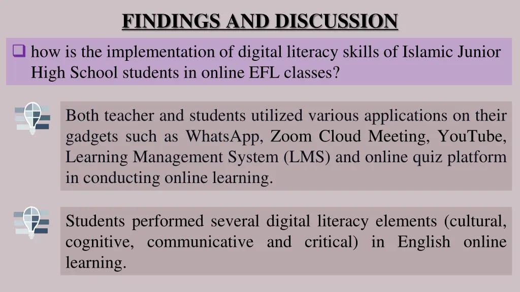 findings and discussion