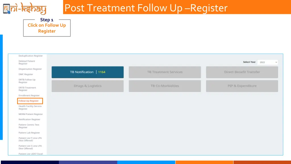 post treatment follow up register