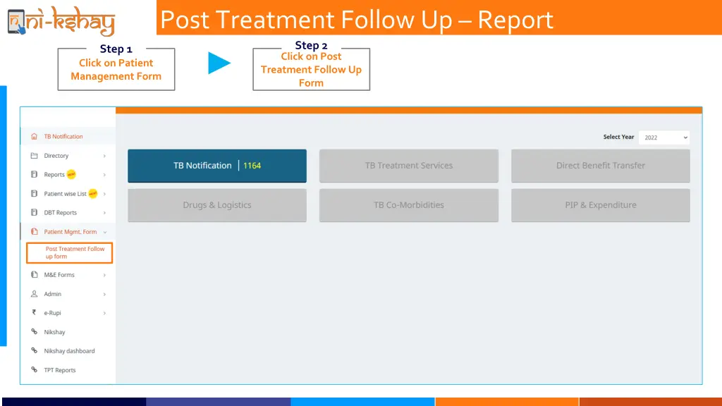 post treatment follow up report step 2