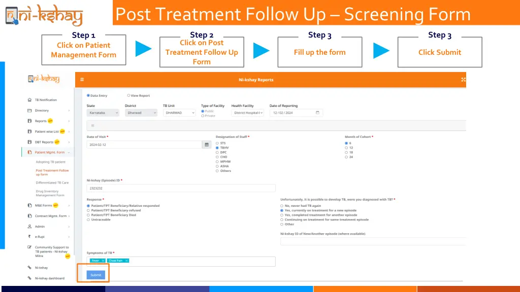 post treatment follow up screening form 4