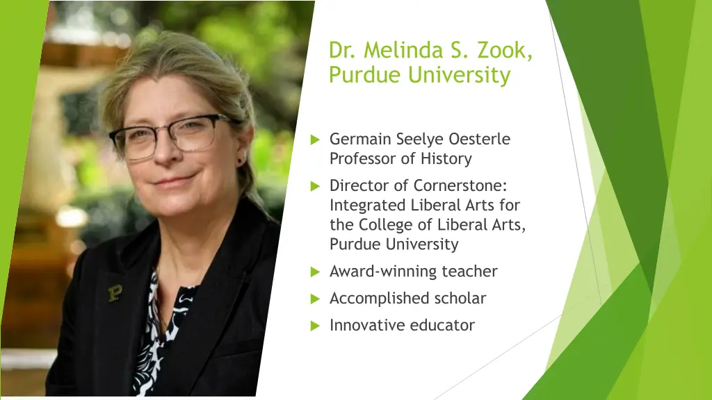 dr melinda s zook purdue university