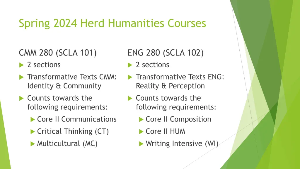 spring 2024 herd humanities courses