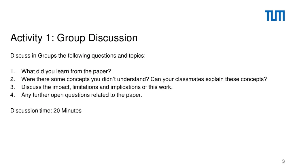 activity 1 group discussion