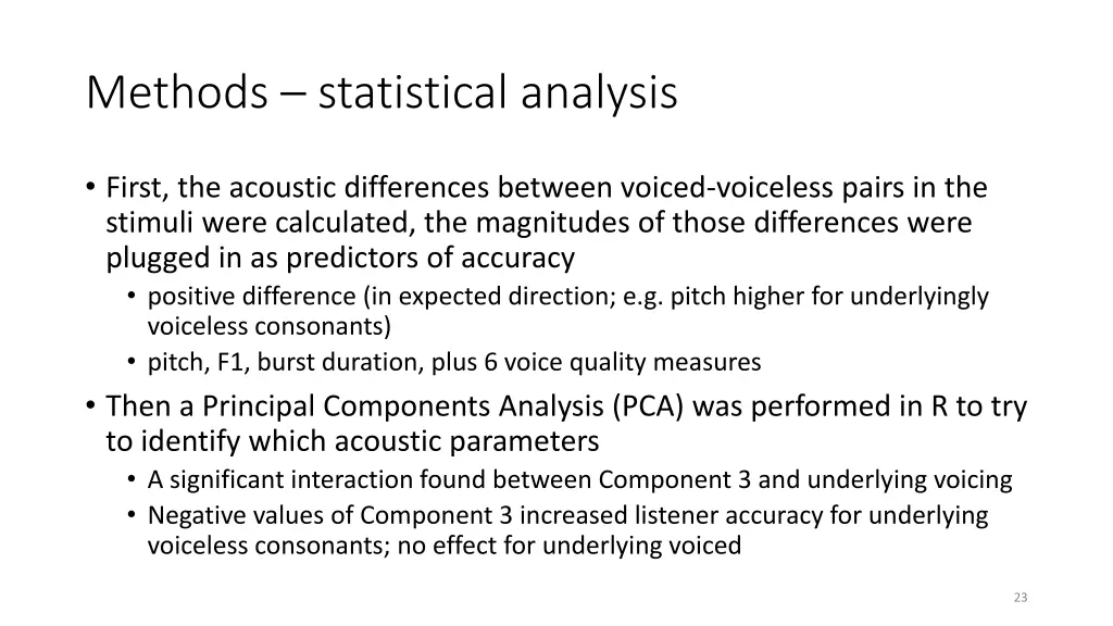 methods statistical analysis