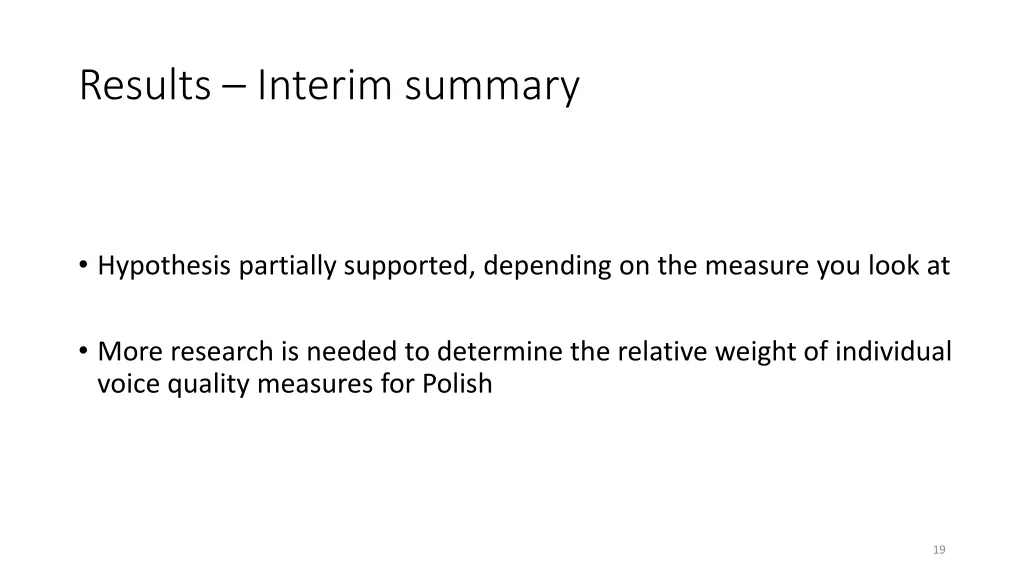 results interim summary